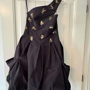 BCBGMaxAzria Black One Shoulder Cocktail Dress